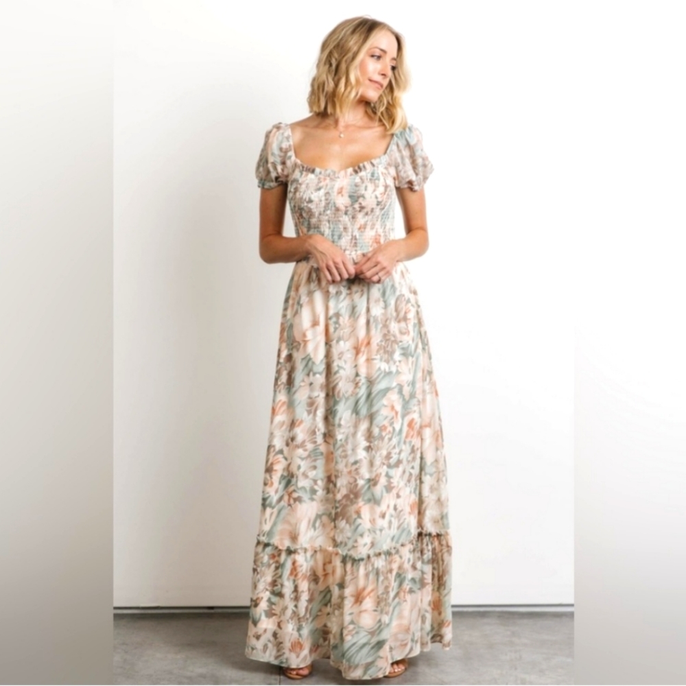 Baltic Born Larissa Maxi Dress Peach/Sage Floral
